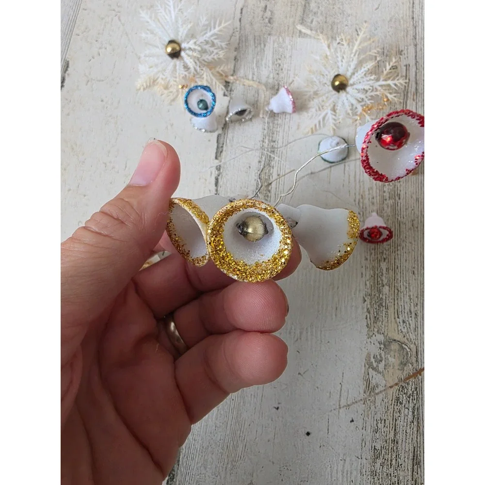 Vintage mini bell mercury glass ornament tree accessory